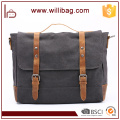 China Fabrik Großhandel große Kapazität Leinwand Handtaschen Leder Messenger Bags